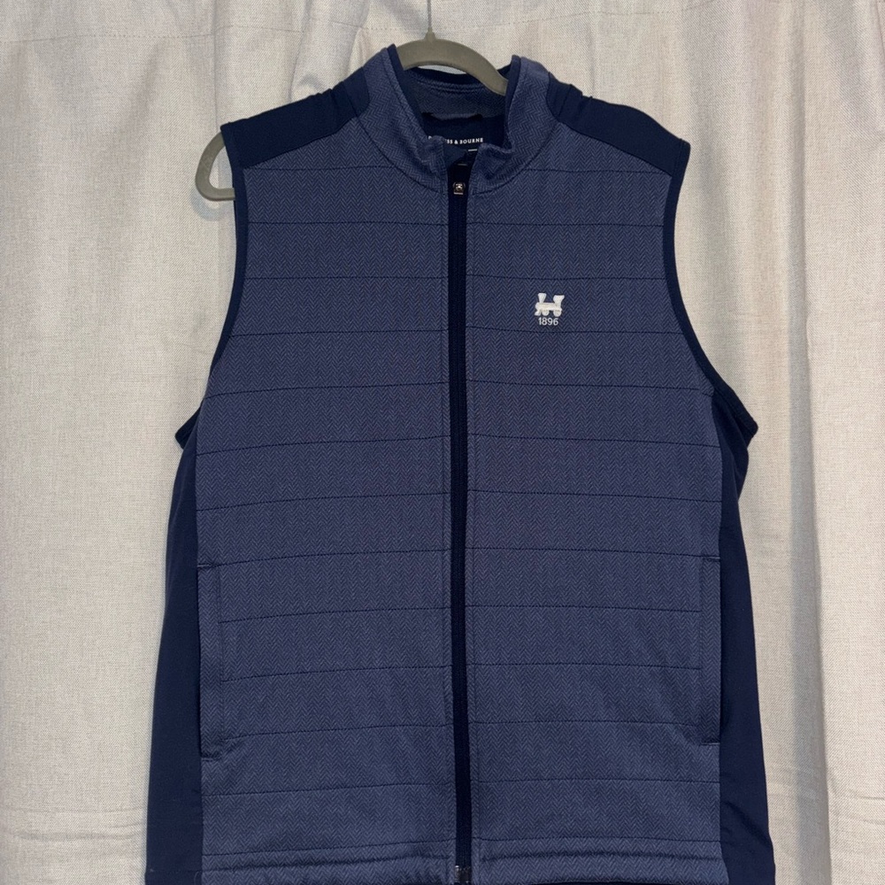 Holderness & Bourne Navy Herringbone Vest